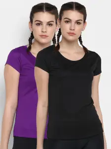 ScoldMe Women Pack Of 2 Slim-Fit T-shirt