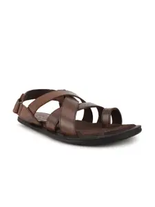 Hush Puppies Men Brown Leather Comfort Sandals