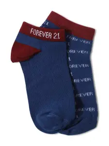 FOREVER 21 Men Navy Blue Ankle Length Socks