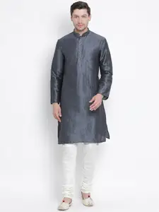 VASTRAMAY Men Grey Kurta with Churidar