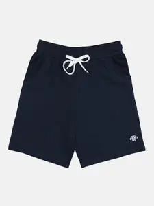 CHIMPRALA Boys Navy Blue Mid-Rise Regular Shorts