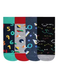 Bonjour Bonjour Kids Pack Of 4 Assorted Patterned Ankle-Length Socks