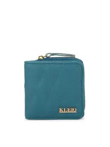 KLEIO Women Quilted Bifold Zip Around Wallet