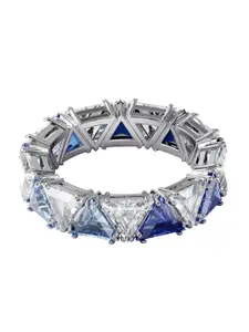 SWAROVSKI Blue & Silver-Toned Millenia Cocktail Ring