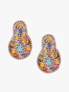 Adwitiya Collection Multicoloured Contemporary Drop Earrings