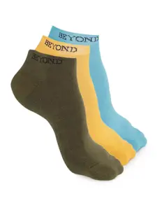 FOREVER 21 Men Pack Of 3 Multicoloured Solid Ankle-Length Socks