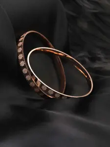Priyaasi Set Of 2 Rose Gold-Plated Handcrafted Bangles