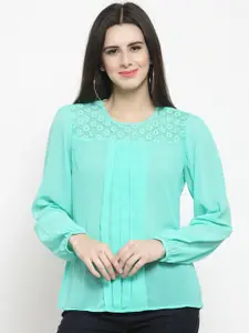 Sera Green Georgette Regular Top