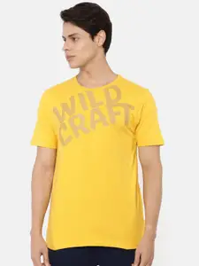 Wildcraft Men Yellow Typography Printed Raw Edge T-shirt
