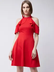 Miss Chase Red Halter Neck Dress