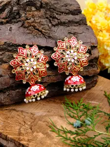 Crunchy Fashion Gold Contemporary Jhumkas Earrings