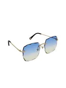 GIO COLLECTION Women Blue & Gold-Toned Oversized Sunglasses UV Protected Lens-GM0446C03