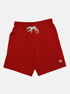 CHIMPRALA Boys Red Solid Mid-Rise Regular Shorts