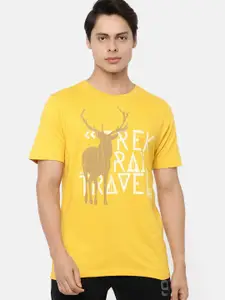 Wildcraft Men Yellow & White Printed T-shirt