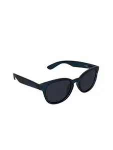 Steve Madden Women Grey Lens & Teal Blue Oval Sunglasses UV Protected Lens SM895114BLU