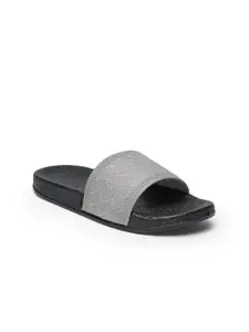 Misto Women Grey & Black Sliders