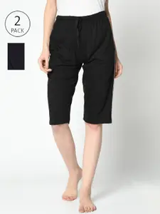 VIMAL JONNEY Women Black 2 Lounge Shorts