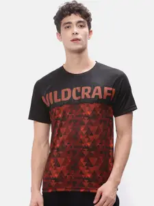 Wildcraft Men Red Printed Raw Edge T-shirt