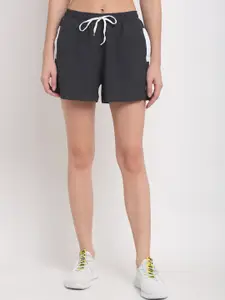 PERFKT-U Women Grey Mid-Rise Hydra-Cool Training Shorts