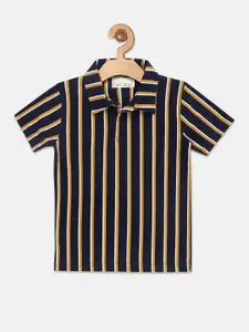 Instafab Boys Multi Striped Polo Collar T-shirt