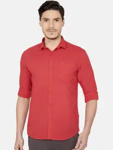 Oxemberg Men Red Slim Fit Casual Shirt