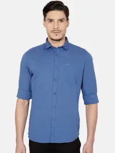 Oxemberg Men Blue Slim Fit Casual Shirt