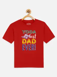 Kids Ville Boys Red Star Wars Printed Cotton  Pure Cotton T-shirt