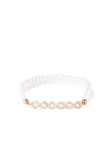 Moon Dust Women Gold-Toned & White Brass American Diamond Gold-Plated Charm Bracelet