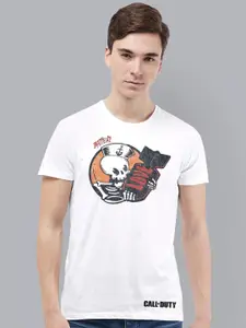 Free Authority Men White Call of Duty Printed Cotton Pure Cotton T-shirt