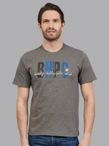 Beverly Hills Polo Club Men Charcoal Printed T-shirt