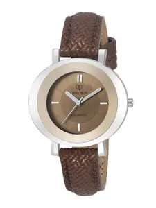 Walrus Women Brown Brass Dial & Brown Straps Analogue Watch-090907