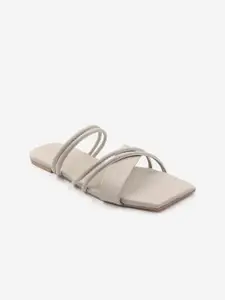Gibelle Women Grey Embellished One Toe Flats