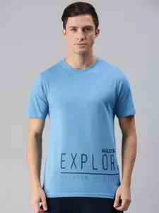 Wildcraft Men Blue Typography Printed T-shirt