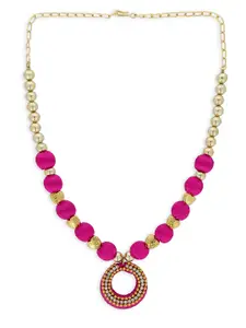 AKSHARA Pink & Gold-Toned Handcrafted Choker Necklace