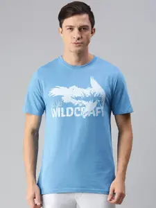 Wildcraft Men Blue Typography Printed T-shirt