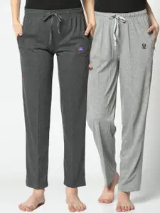 VIMAL JONNEY Women Pack Of 2 Solid Lounge Pants