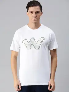 Wildcraft Men White Typography Printed Slim Fit T-shirt