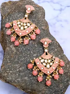 Crunchy Fashion Gold-Toned Contemporary Chandbalis Earrings