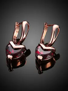 Sukkhi Red Gold-Plated Contemporary Drop Earrings