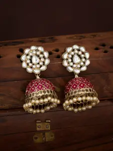 Sukkhi Pink Contemporary Jhumkas Earrings