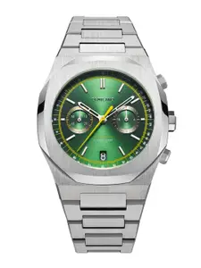 D1 Milano Men Noble Green Chronograph Dial Silver Stainless Steel Strap Watch CHBJ10