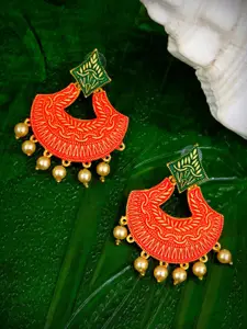 Crunchy Fashion Gold-Plated Contemporary Chandbalis Earrings