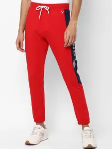 Allen Solly Tribe Men Red & White Solid Straight-Fit Joggers