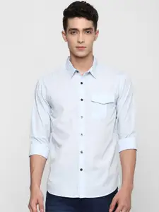 FOREVER 21 Men Blue Solid Casual Shirt