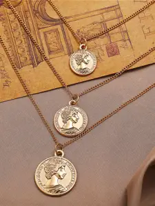 Shining Diva Fashion Gold-Plated Layered Necklace