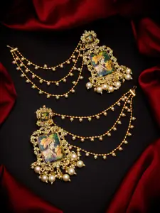 aadita Gold-Toned Contemporary Drop Earrings