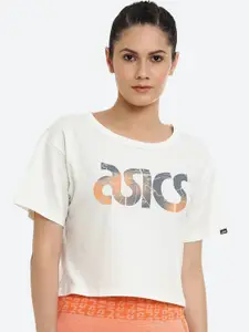 ASICS Women Jsy Gpx Cpd SS Typography Printed Applique Walking T-shirt