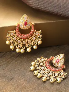 Priyaasi Red Contemporary Studs Earrings