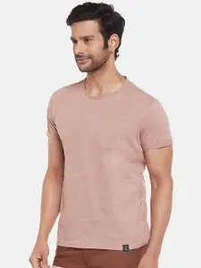 People Men Pink Solid T-shirt