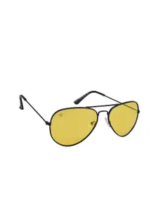 Walrus Men Yellow Lens & Yellow Aviator Sunglasses with UV Protected Lens WSGM-AST-080202